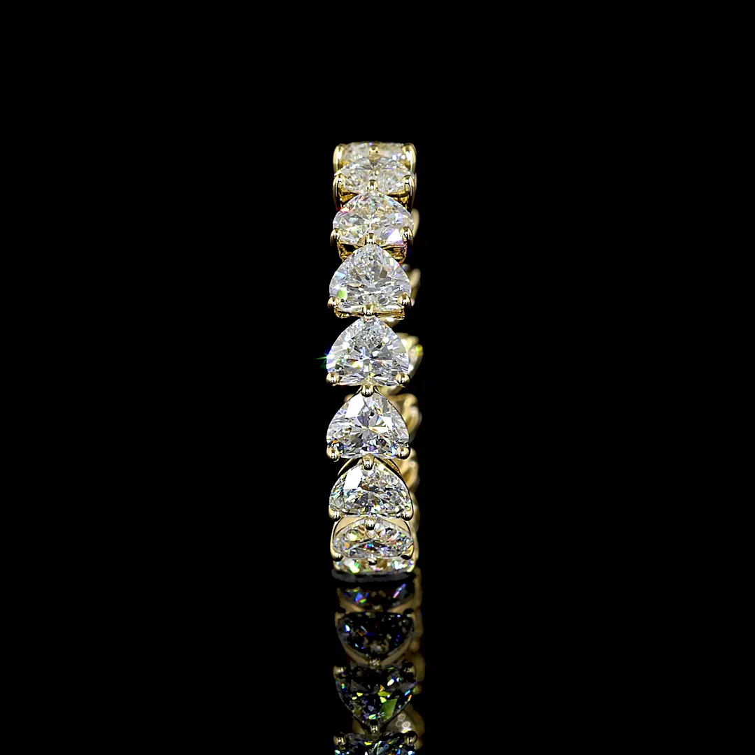 3.54 Cts 14k Yellow Gold Heart Shape Eternity Band Eternity Band - Image 2