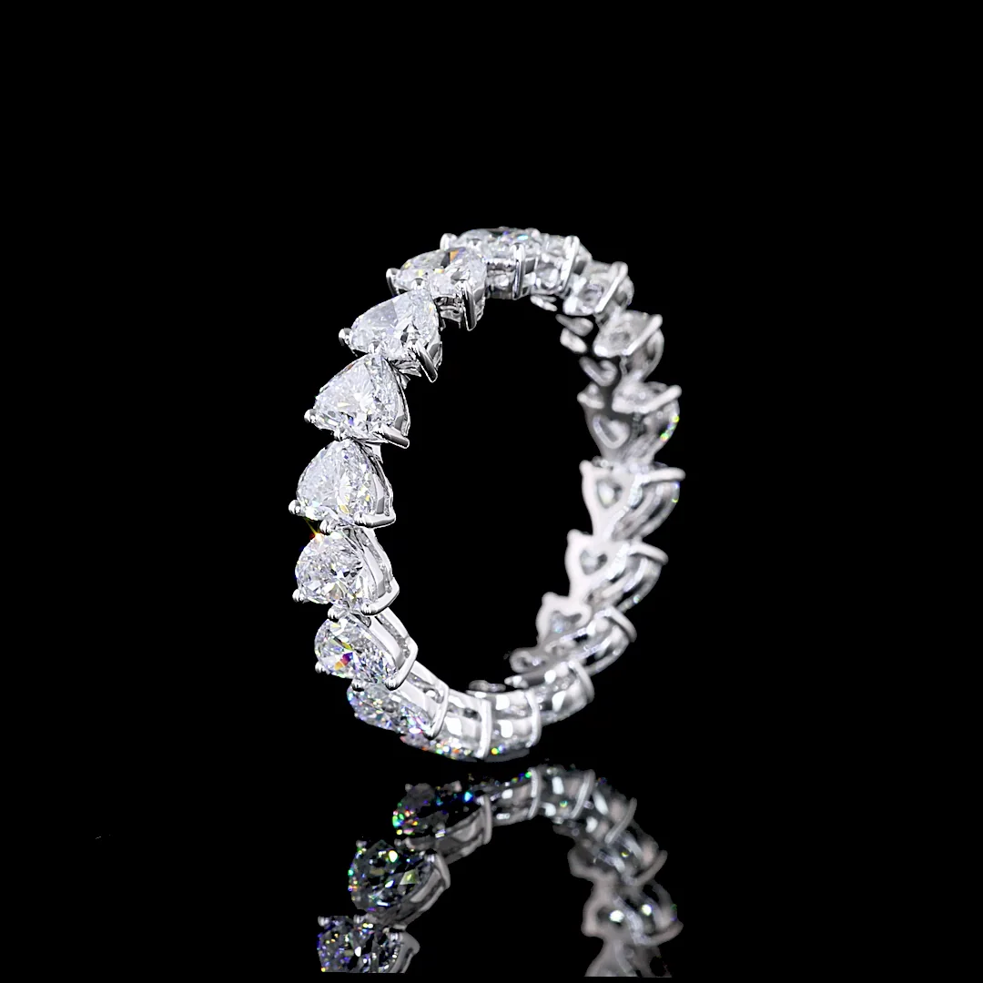 3.52 Cts 14k White Gold Heart Shape Eternity Band Eternity Band - Image 4
