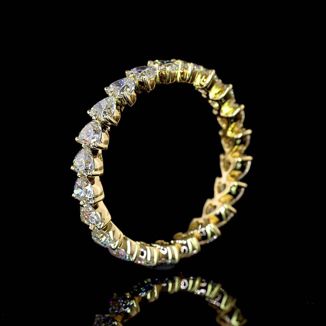 2.31 Cts 14k Yellow Gold Heart Shape Eternity Band Eternity Band - Image 4