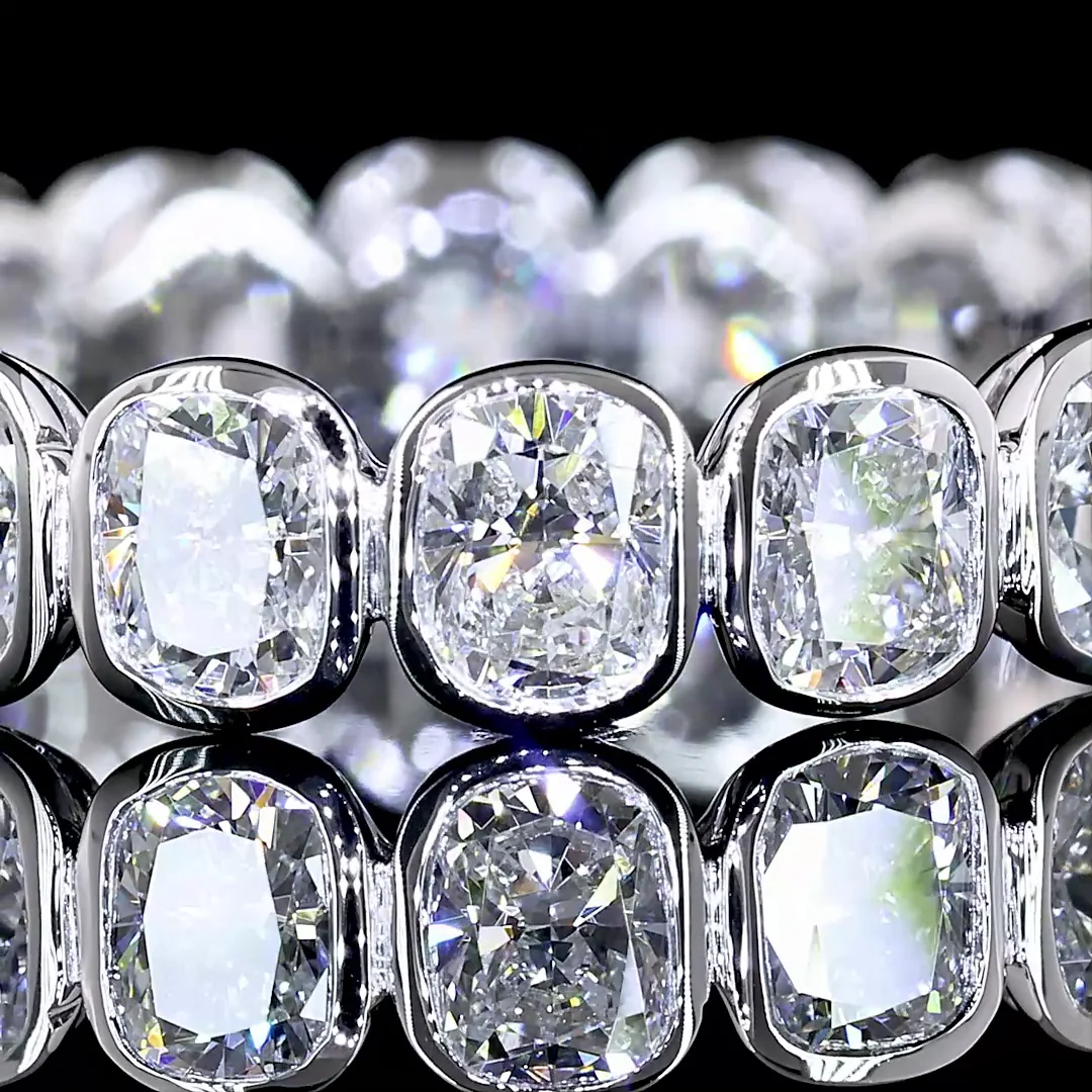 2.15 Cts 14k White Gold Cushion Brilliant Shape Eternity Band Eternity Band - Image 3