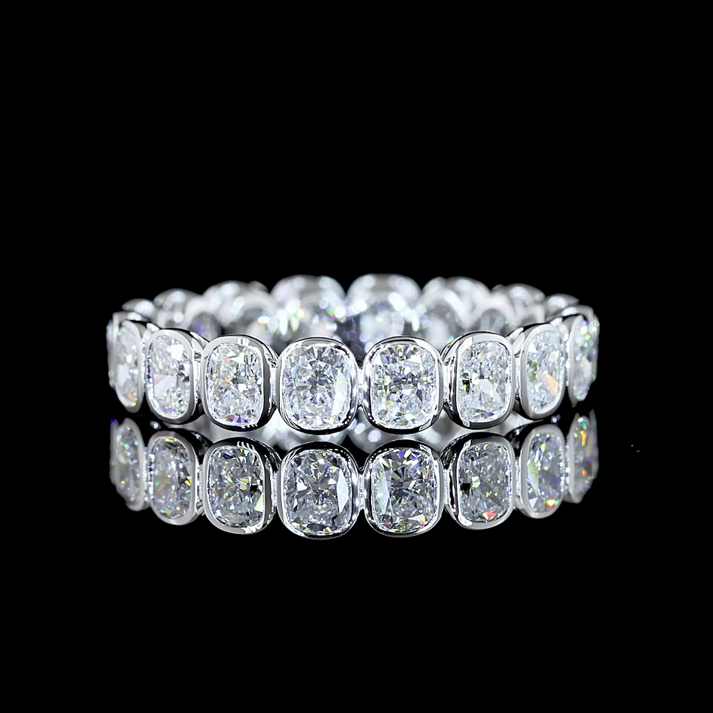 2.15 Cts 14k White Gold Cushion Brilliant Shape Eternity Band Eternity Band - Video