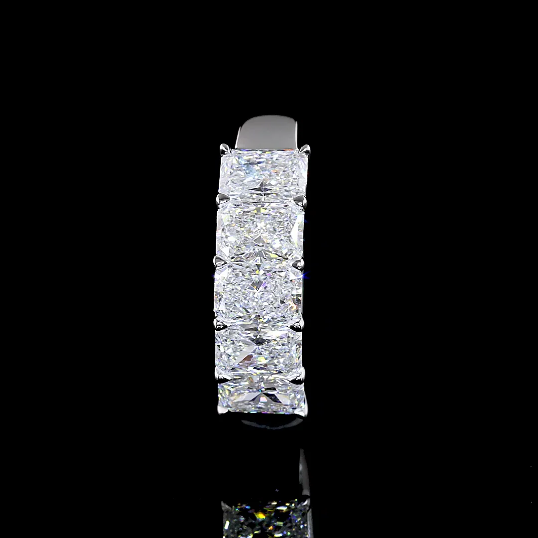 1.99 Cts 14k White Gold Radiant Shape 5 Stones Eternity Band - Image 2