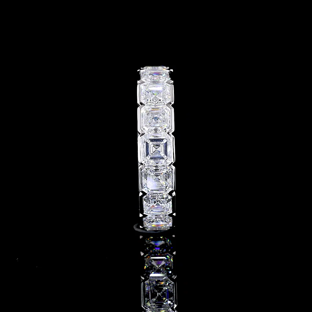 4.96 Cts 14k White Gold Asscher Shape Eternity Band Eternity Band - Image 2
