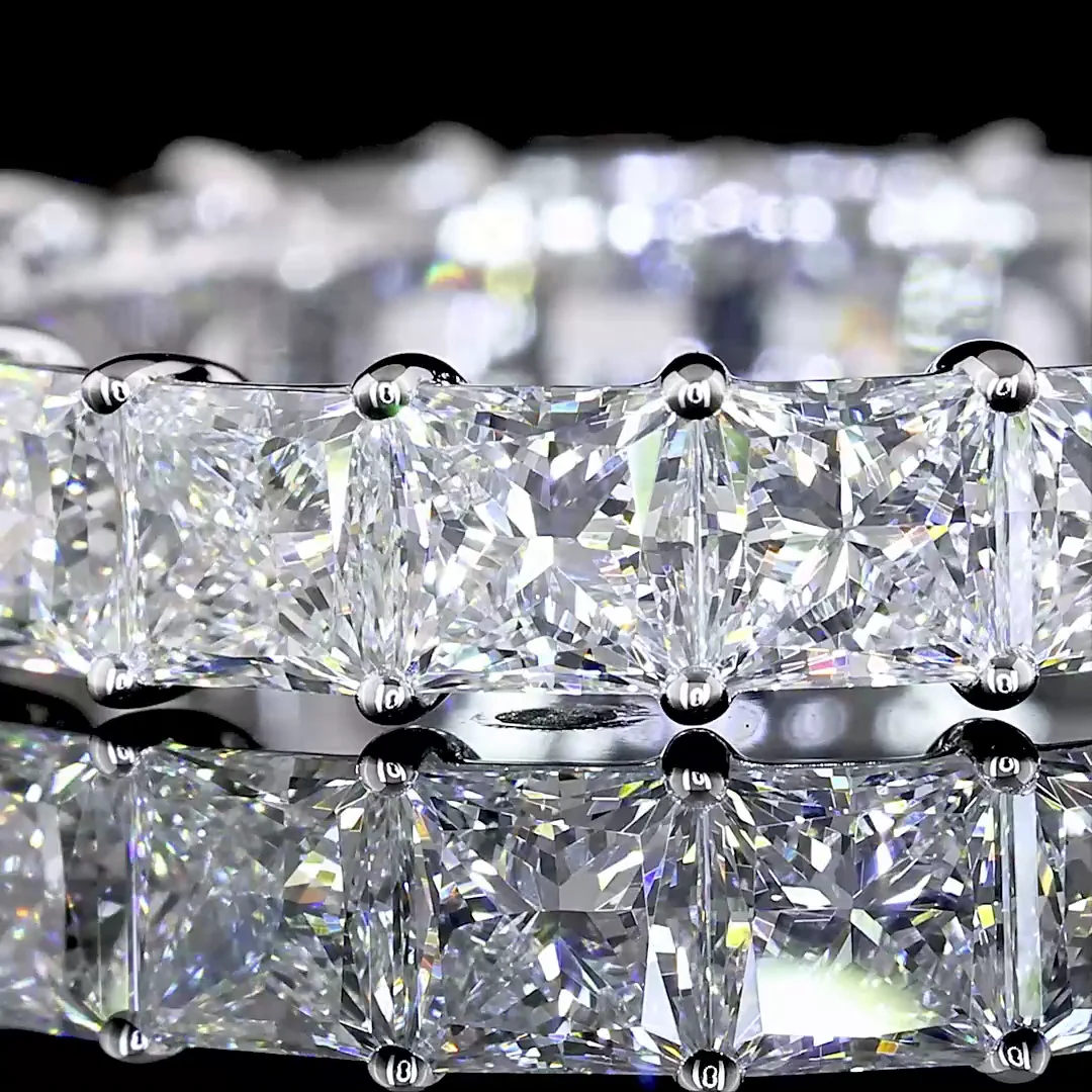 4.17 Cts 14k White Gold Princess Shape Eternity Band Eternity Band - Image 3