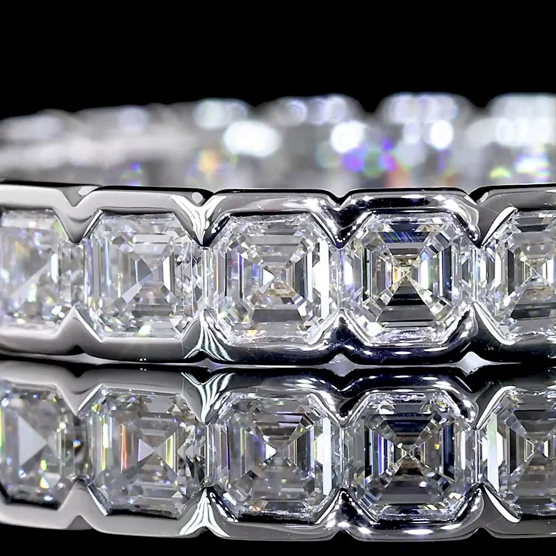 2.01 Cts 14k White Gold Asscher Shape Eternity Band Eternity Band - Image 3