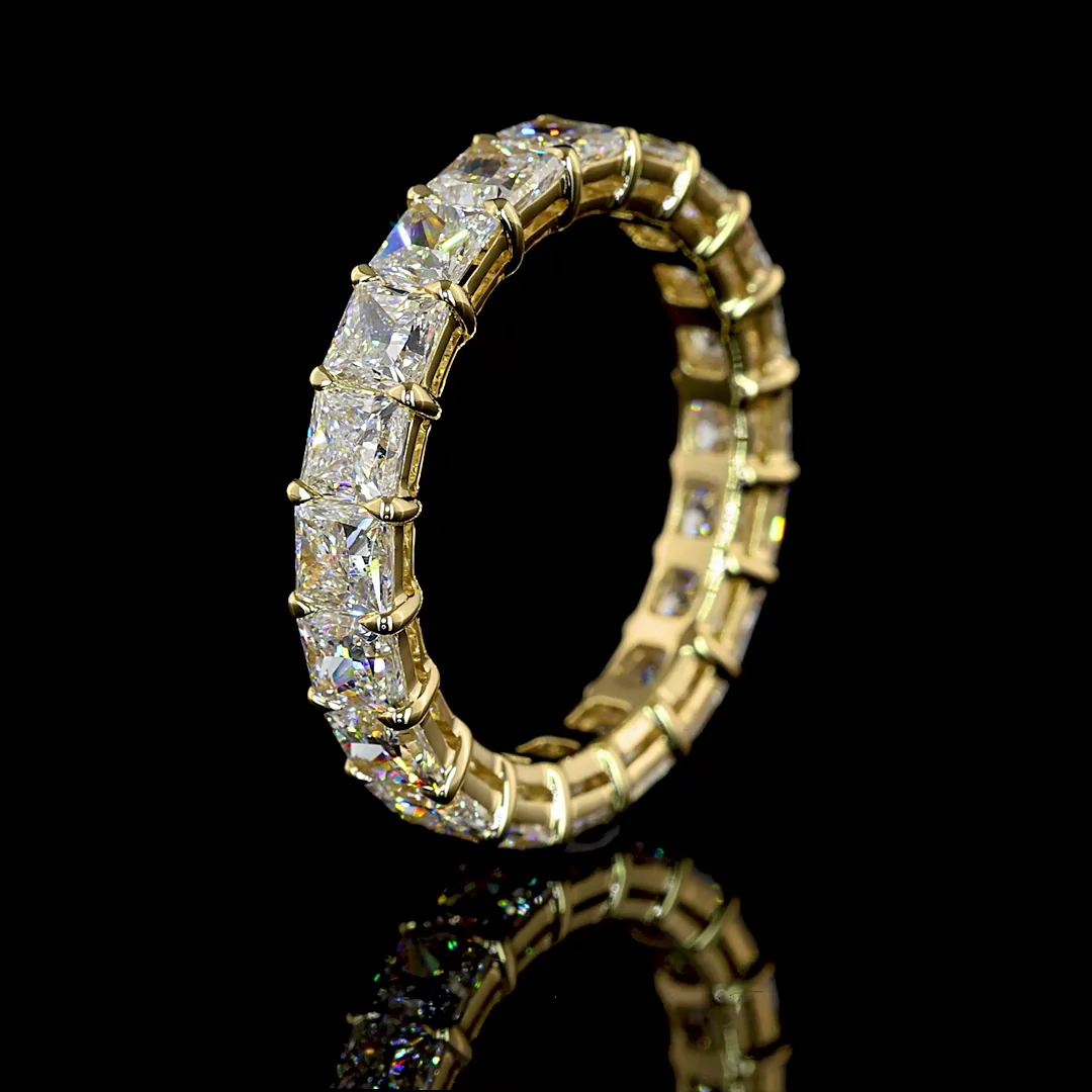 4.2 Cts 14k Yellow Gold Princess Shape Eternity Band Eternity Band - Image 4