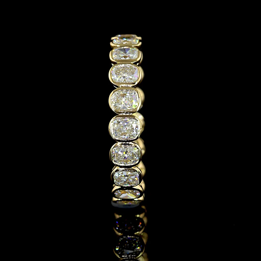 2.32 Cts 14k Yellow Gold Cushion Brilliant Shape Eternity Band Eternity Band - Image 4
