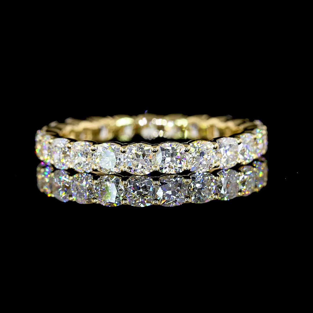 2.21 Cts 14k Yellow Gold Square Cushion Brilliant Shape Eternity Band Eternity Band - Image 3