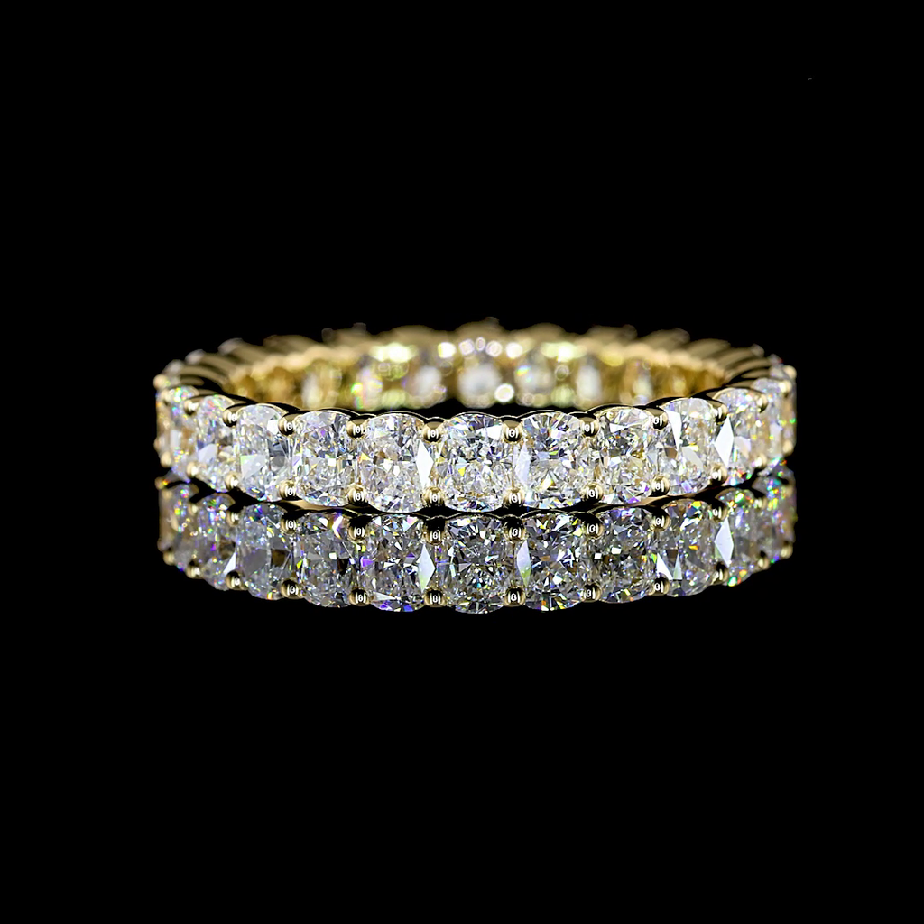 2.27 Cts 14k Yellow Gold Cushion Brilliant Shape Eternity Band Eternity Band - Video