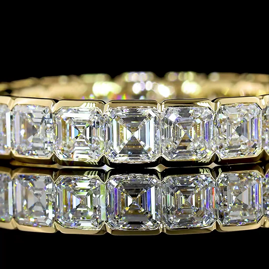 3.05 Cts 14k Yellow Gold Asscher Shape Eternity Band Eternity Band - Image 3