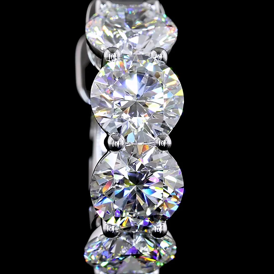 3.99 Cts 14k White Gold Round Shape Huggies Earring - Image 3