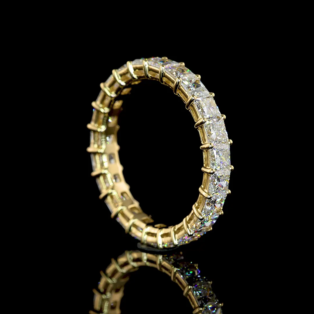 3.17 Cts 14k Yellow Gold Princess Shape Eternity Band Eternity Band - Image 2
