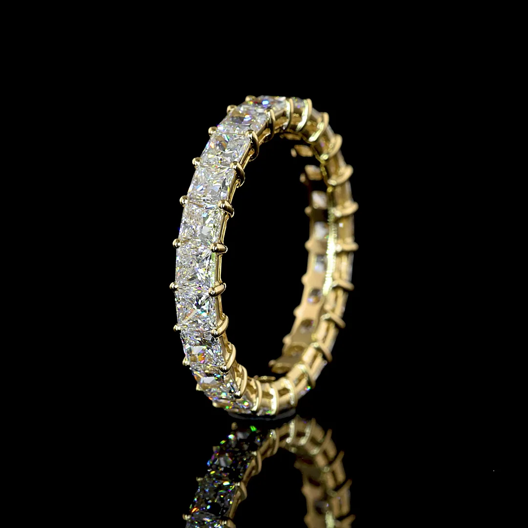 3.17 Cts 14k Yellow Gold Princess Shape Eternity Band Eternity Band - Image 4