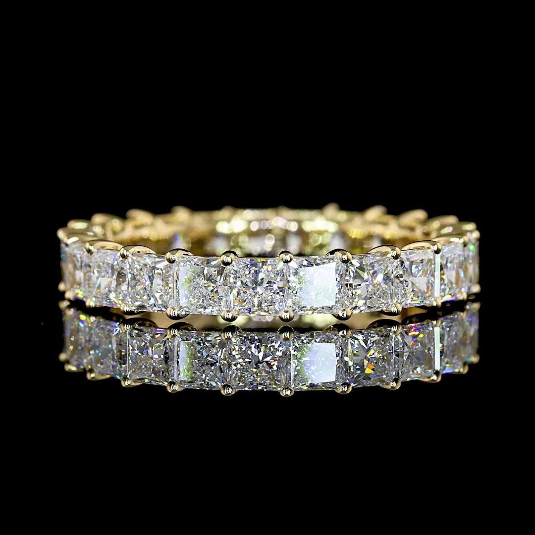 3.17 Cts 14k Yellow Gold Princess Shape Eternity Band Eternity Band - Video