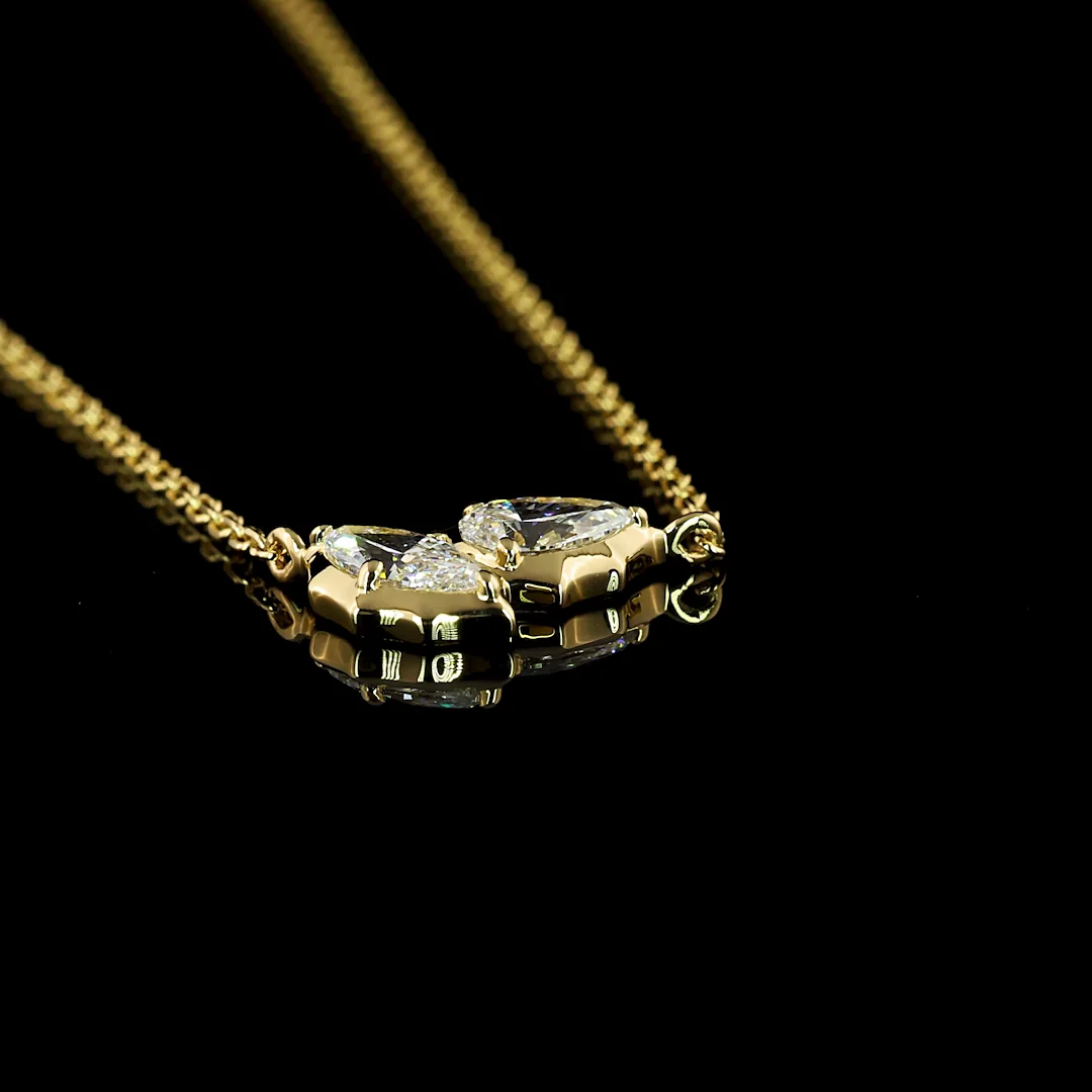 0.41 Cts 14k Yellow Gold Marquise Shape Pendant Pendant - Image 2