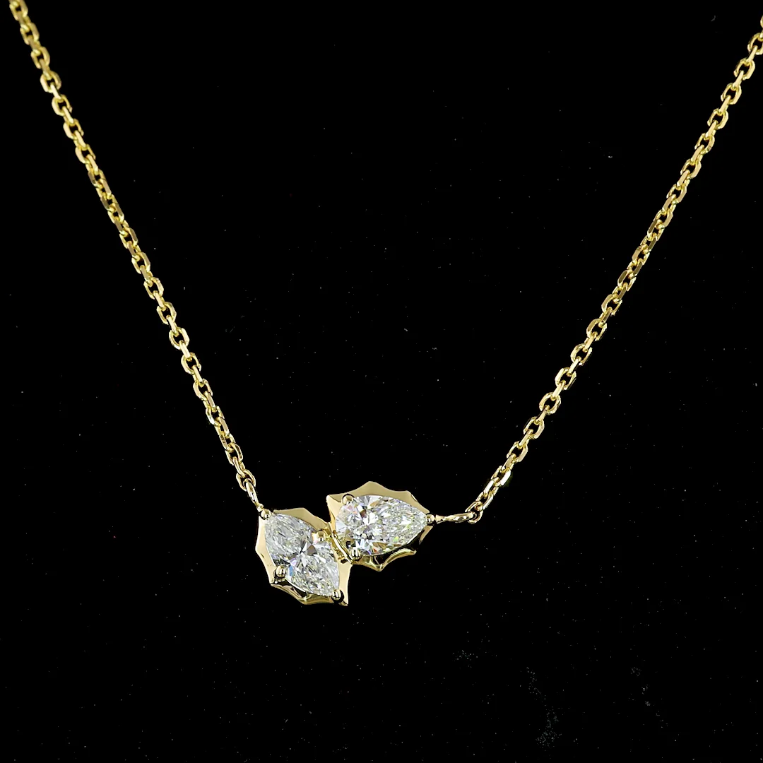 0.4 Cts 14k Yellow Gold Marquise Shape Pendant Pendant - Image 3