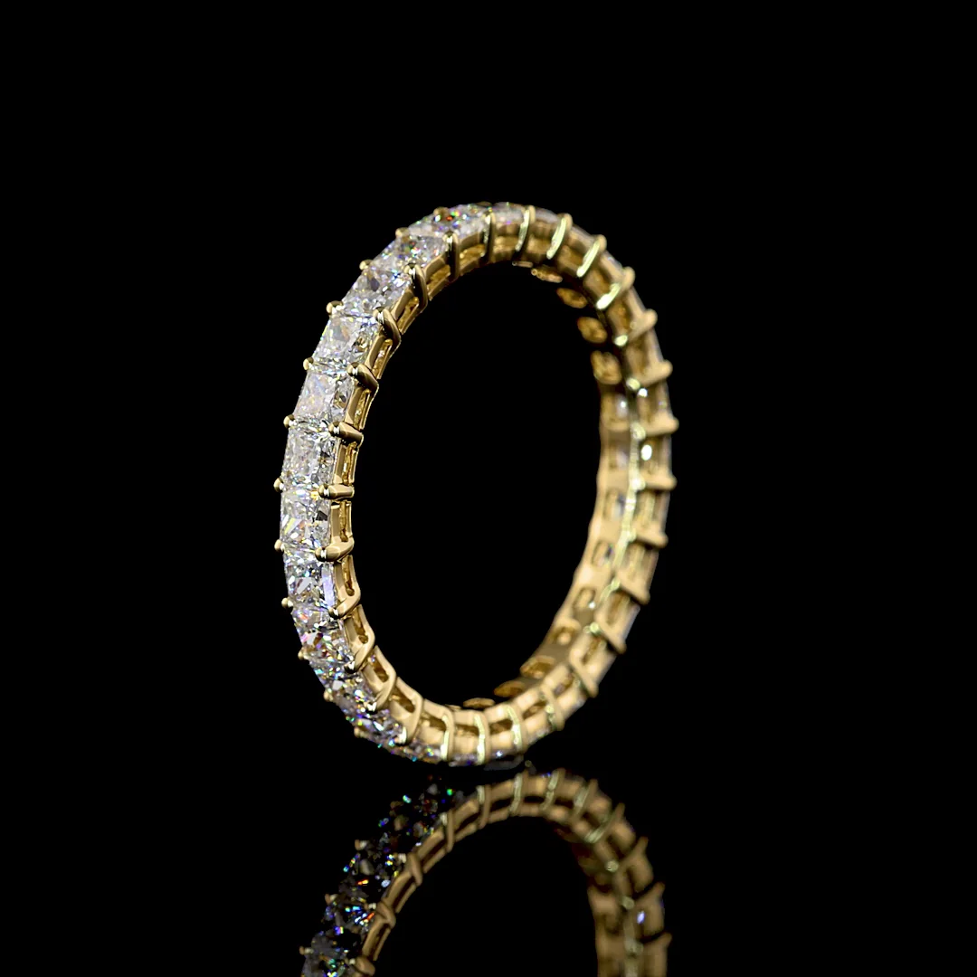 2.01 Cts 14k Yellow Gold Princess Shape Eternity Band Eternity Band - Image 4