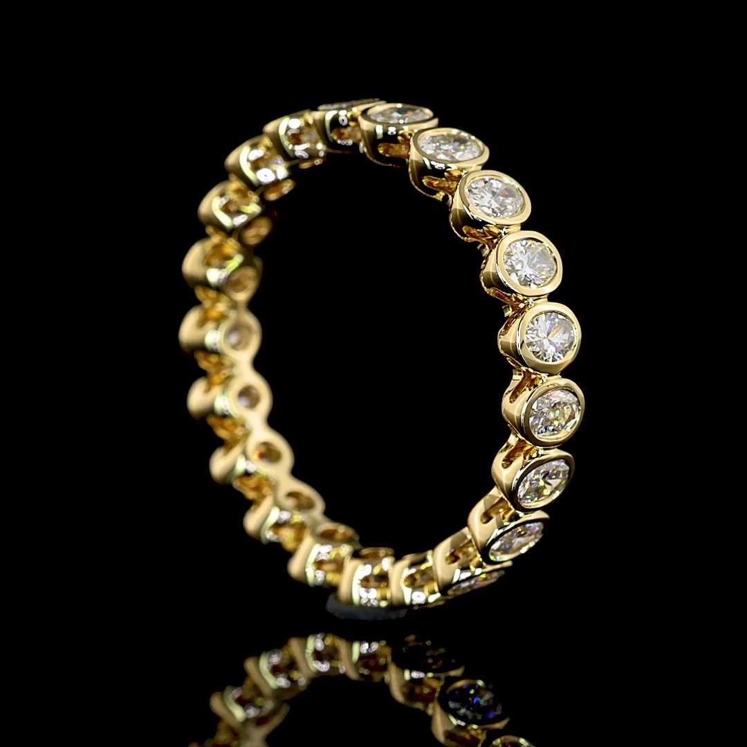 1.08 Cts 14k Yellow Gold Oval Shape Eternity Band Eternity Band - Image 2