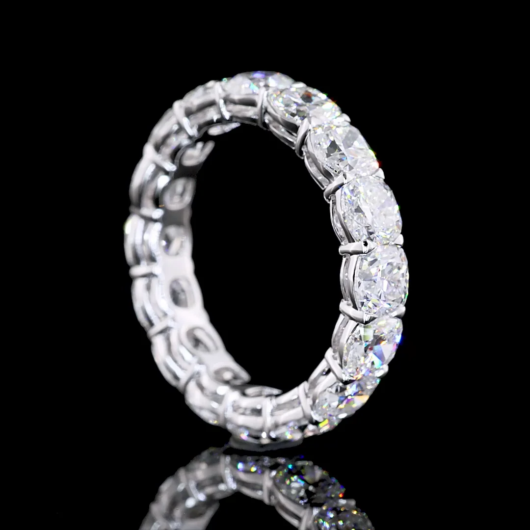 5.01 Cts 14k White Gold Square Cushion Brilliant Shape Eternity Band Eternity Band - Image 2