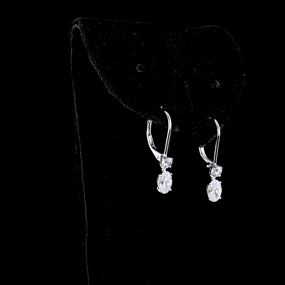 1.34 Cts 14k White Gold Mix Shape Hanging Earring - Video