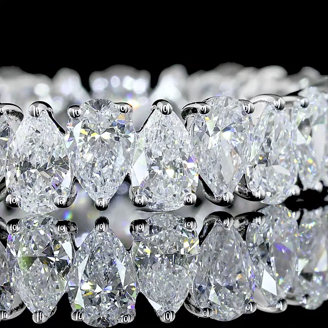 3 Cts 14k White Gold Pear Shape Eternity Band Eternity Band - Image 3