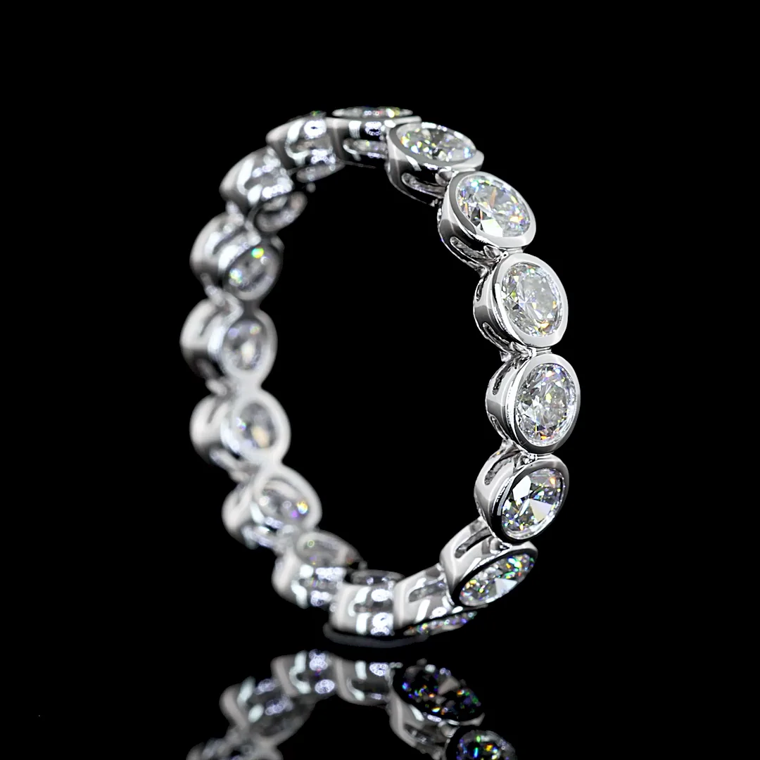 2.06 Cts 14k White Gold Round Shape Eternity Band Eternity Band - Image 2
