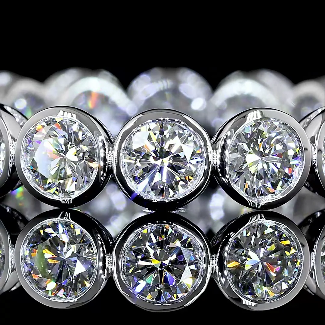 2.06 Cts 14k White Gold Round Shape Eternity Band Eternity Band - Image 3