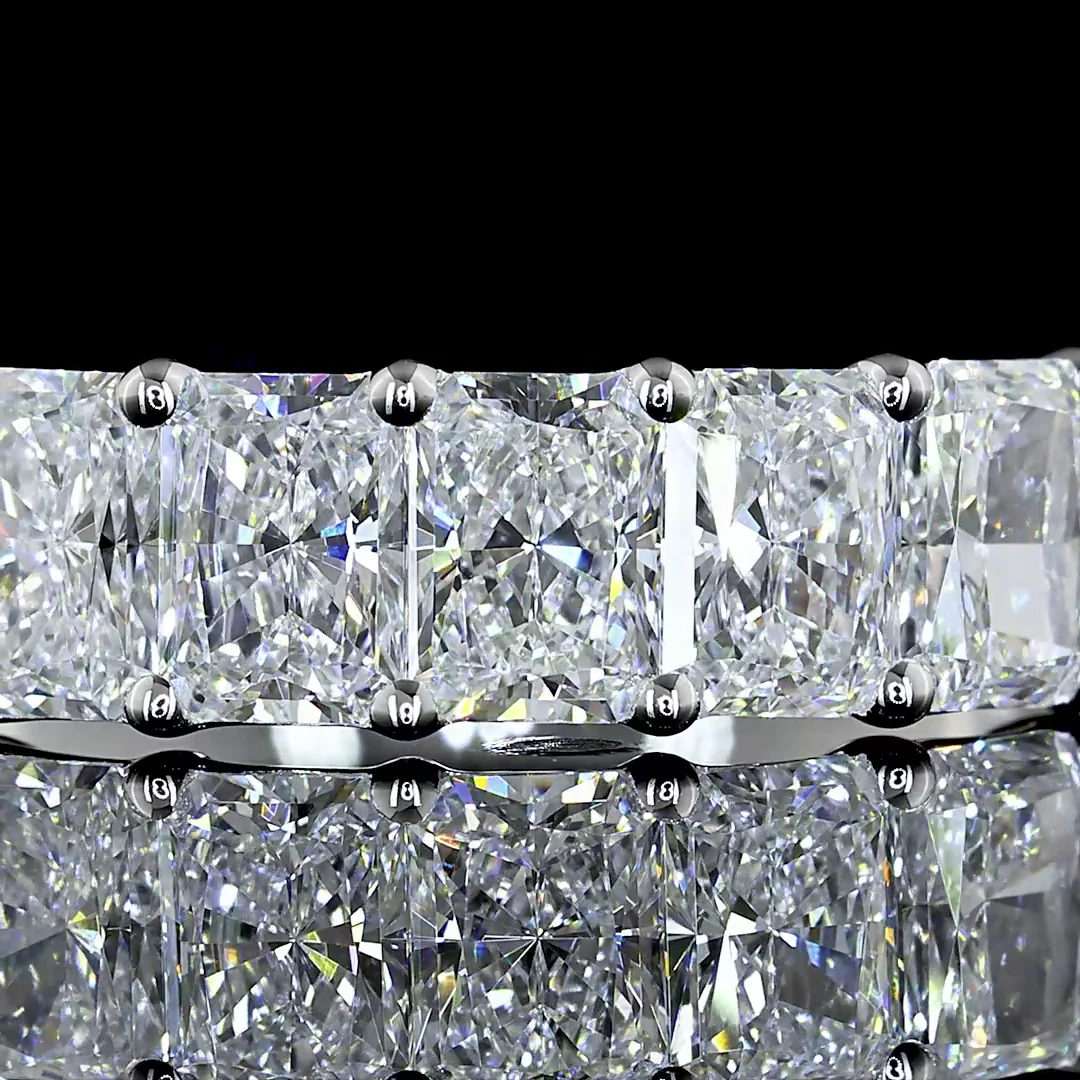 1 Cts 14k White Gold Radiant Shape 5 Stones Eternity Band - Image 3