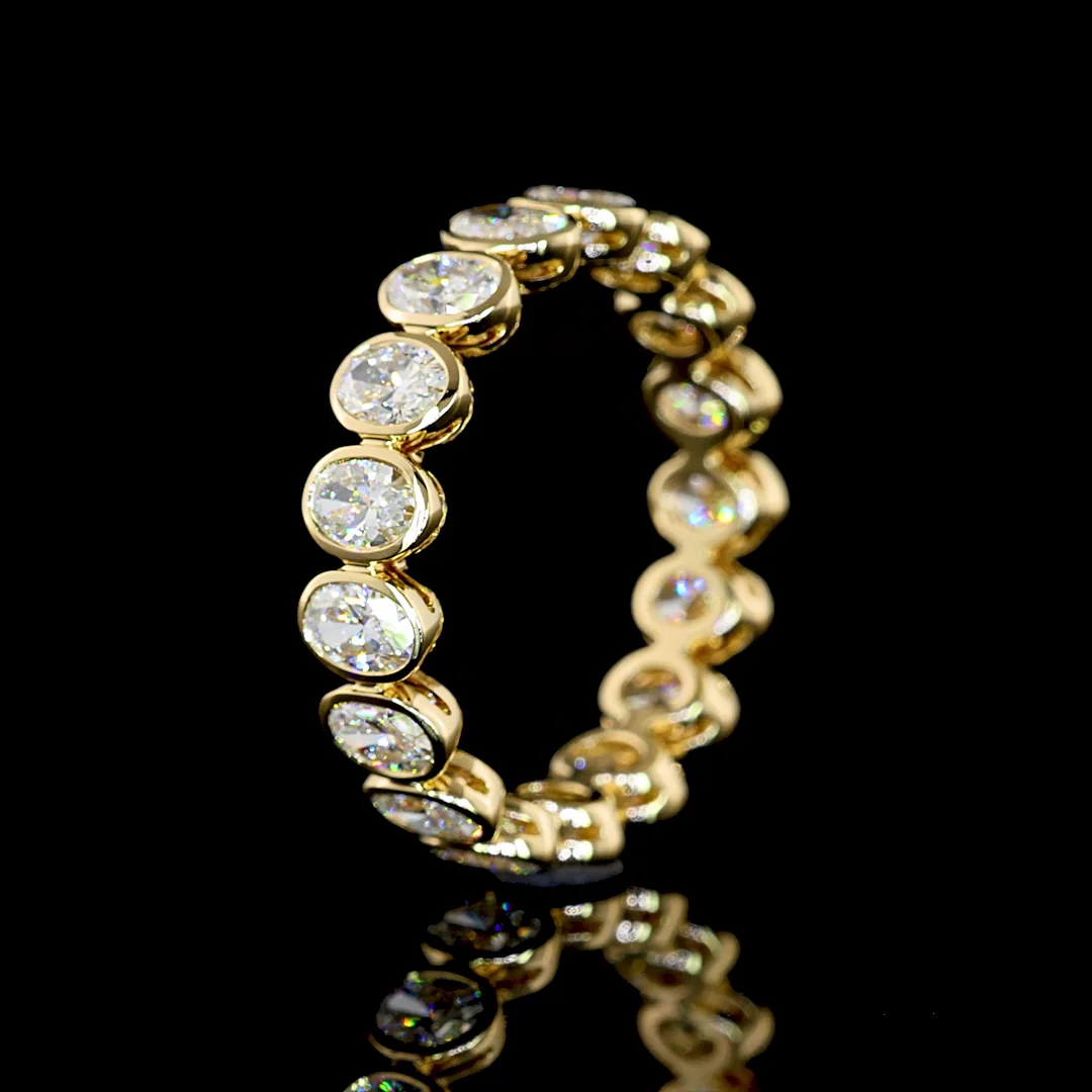 2.04 Cts 14k Yellow Gold Oval Shape Eternity Band Eternity Band - Image 4
