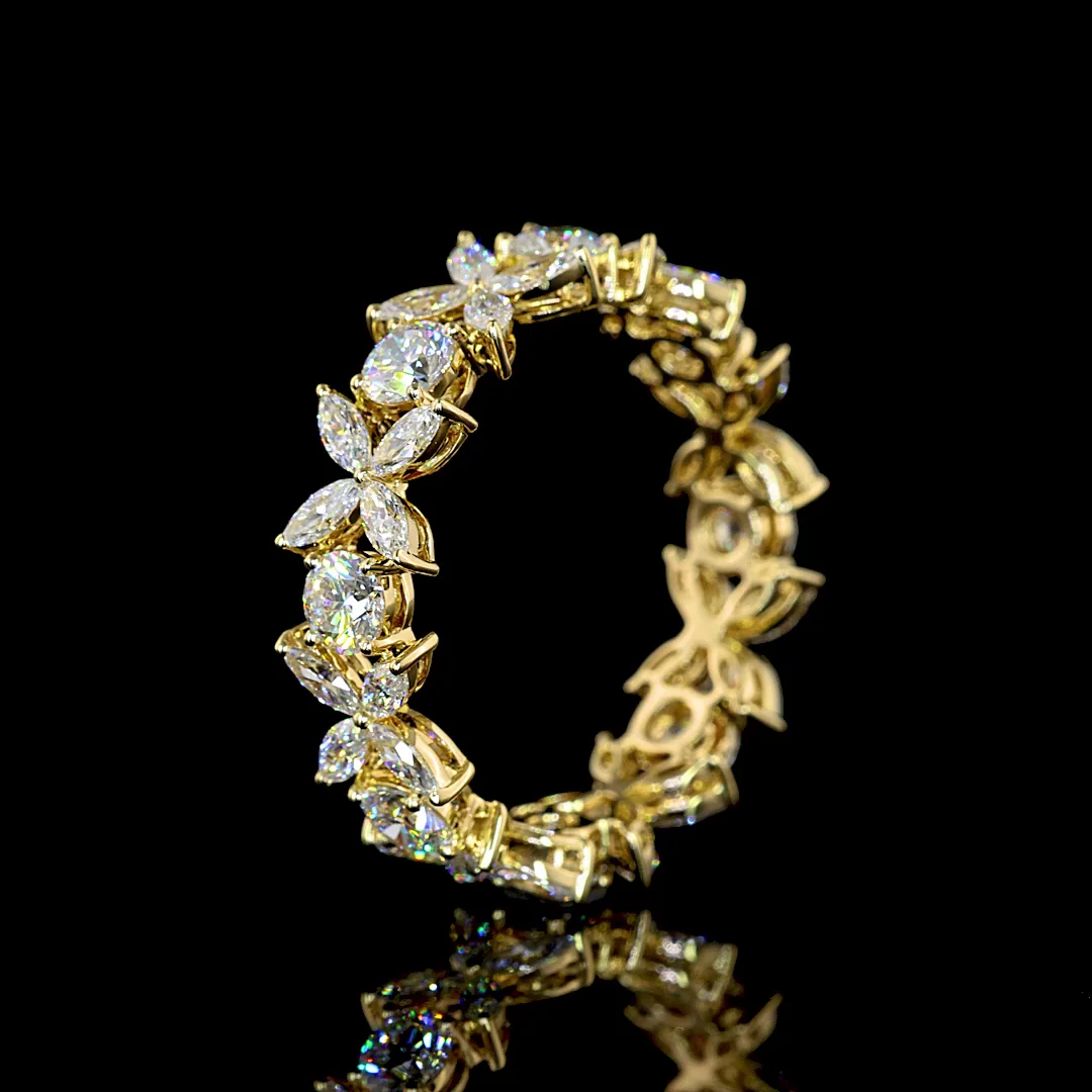 2.35 Cts 14k Yellow Gold Round Shape Special Eternity Band - Image 4