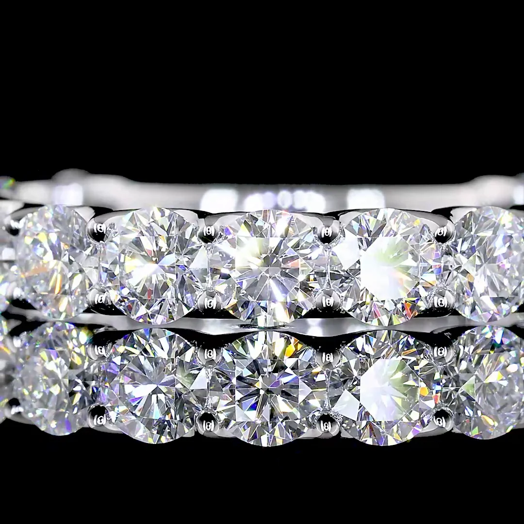 2 Cts 14k White Gold Round Shape 3/4 Band Eternity Band - Image 3