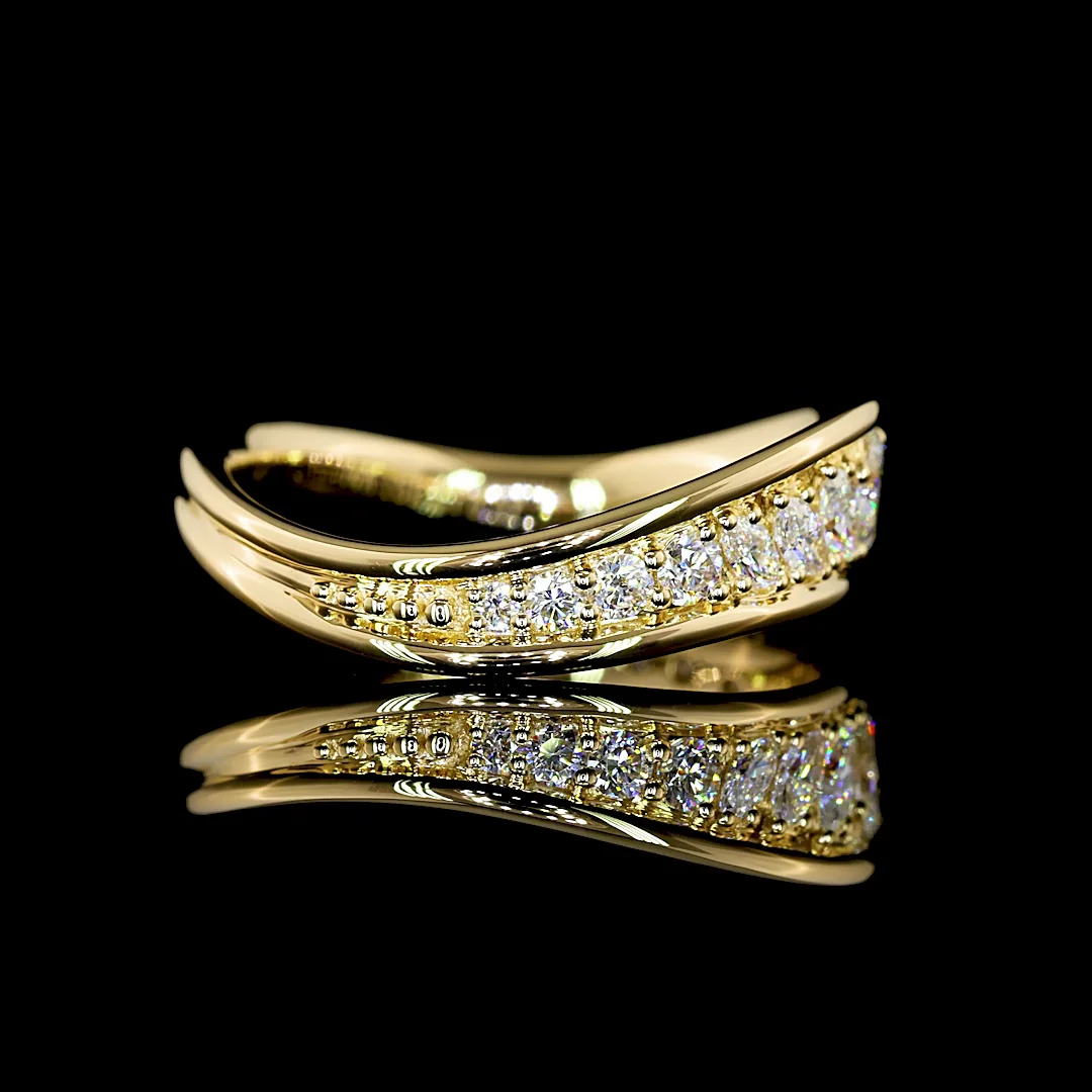 0.57 Cts 14k Yellow Gold Round Shape Special Eternity Band - Image 2