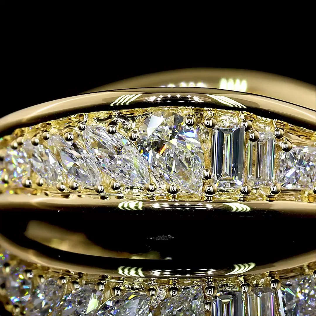 0.57 Cts 14k Yellow Gold Round Shape Special Eternity Band - Image 4