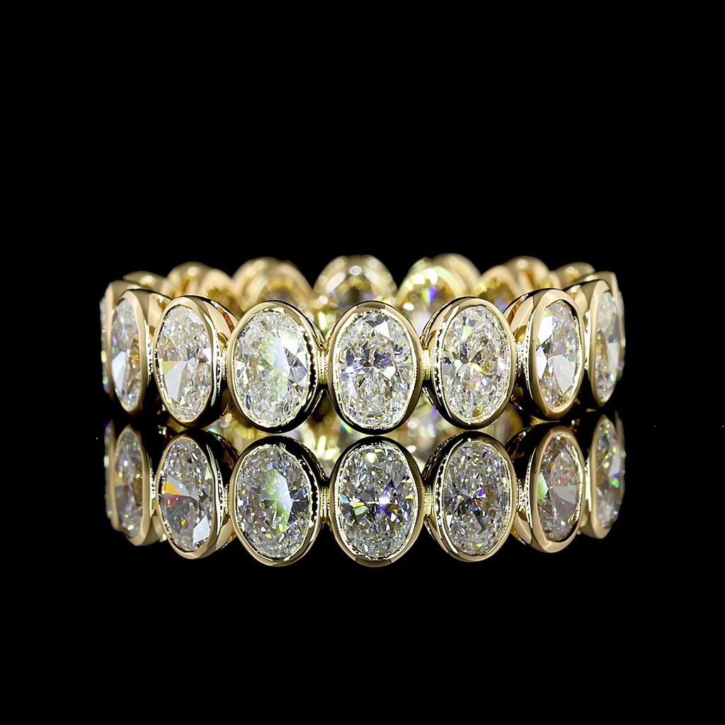 3.03 Cts 14k Yellow Gold Oval Shape Eternity Band Eternity Band - Video
