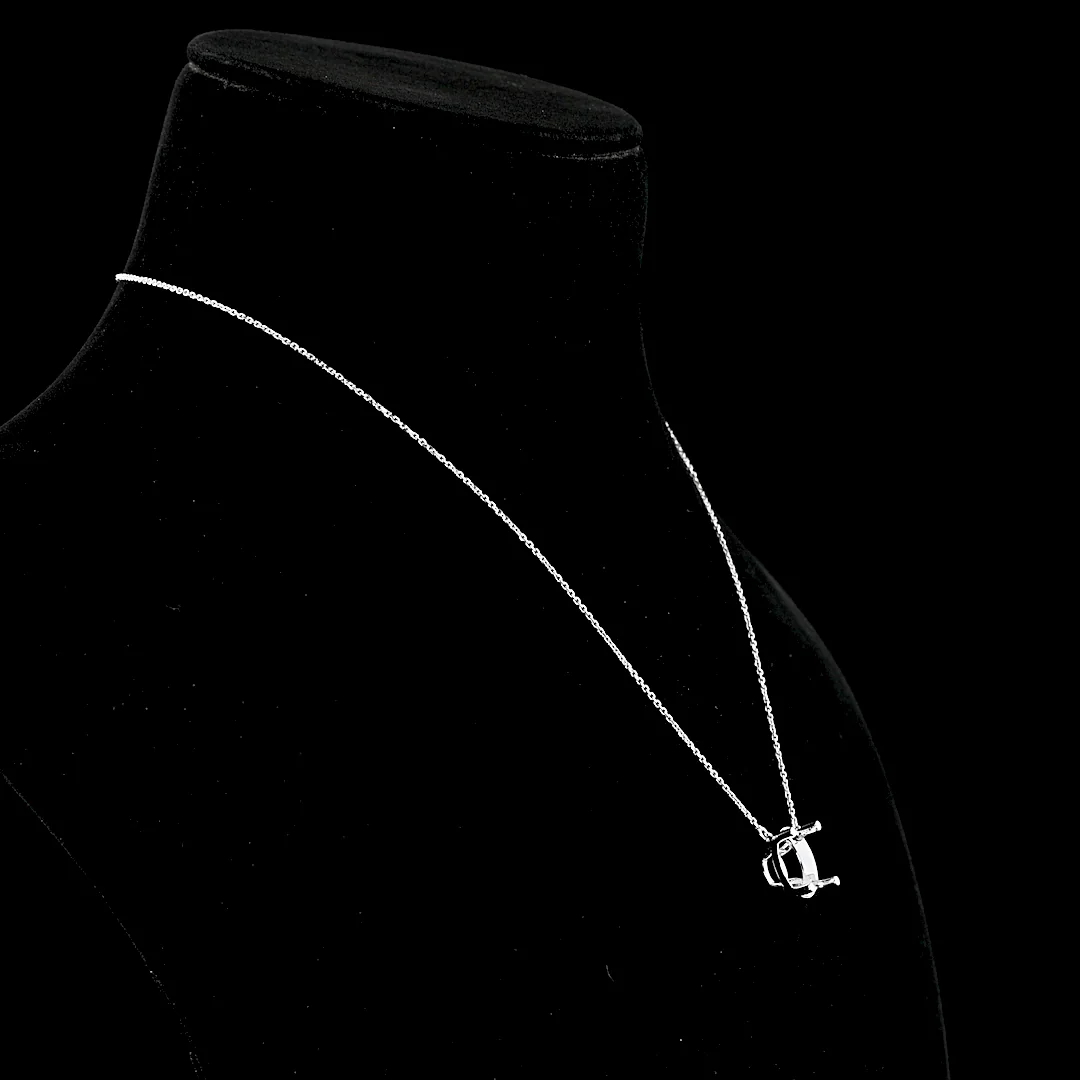 7.14 Cts 14k White Gold Round Shape Solitaire Pendant - Image 3