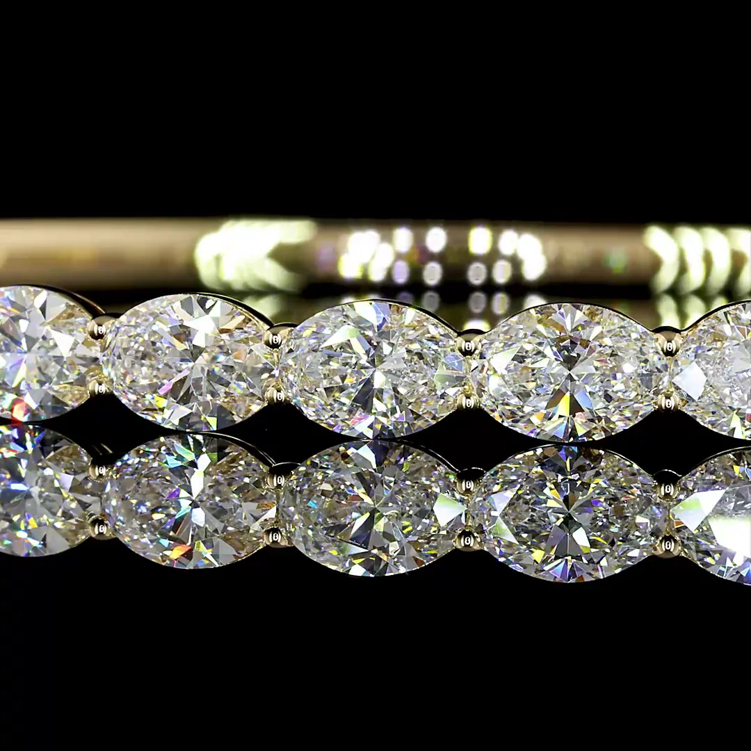 5.64 Cts 14k Yellow Gold Oval Shape Bangles Bracelet - Image 2