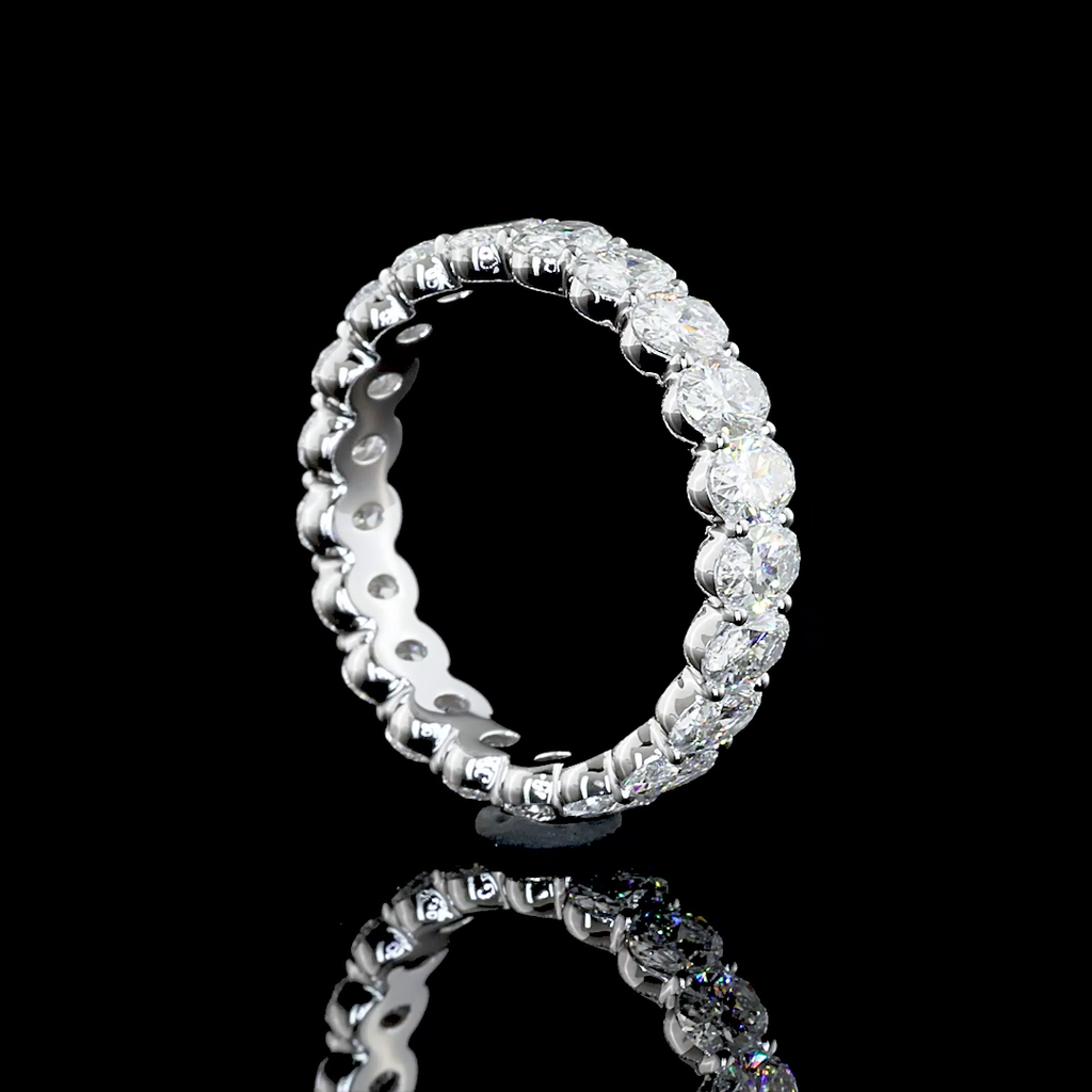 2.9 Cts 14k White Gold Oval Shape Eternity Band Eternity Band - Image 2