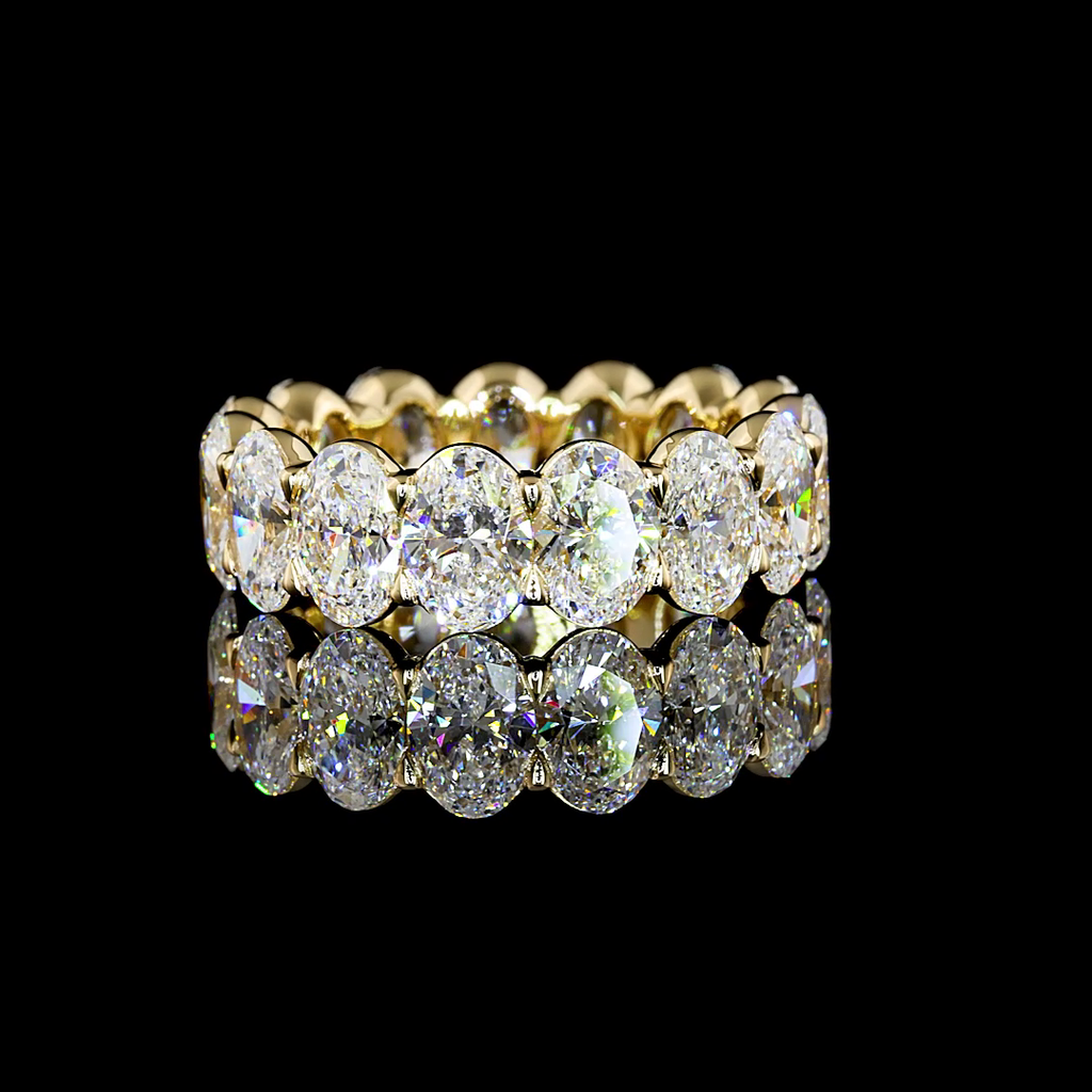 6.64 Cts 14k Yellow Gold Oval Shape Eternity Band Eternity Band - Video