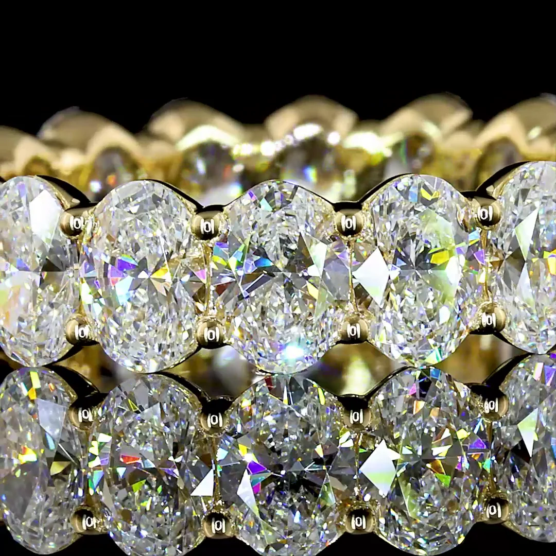 3.78 Cts 14k Yellow Gold Oval Shape Eternity Band Eternity Band - Image 3