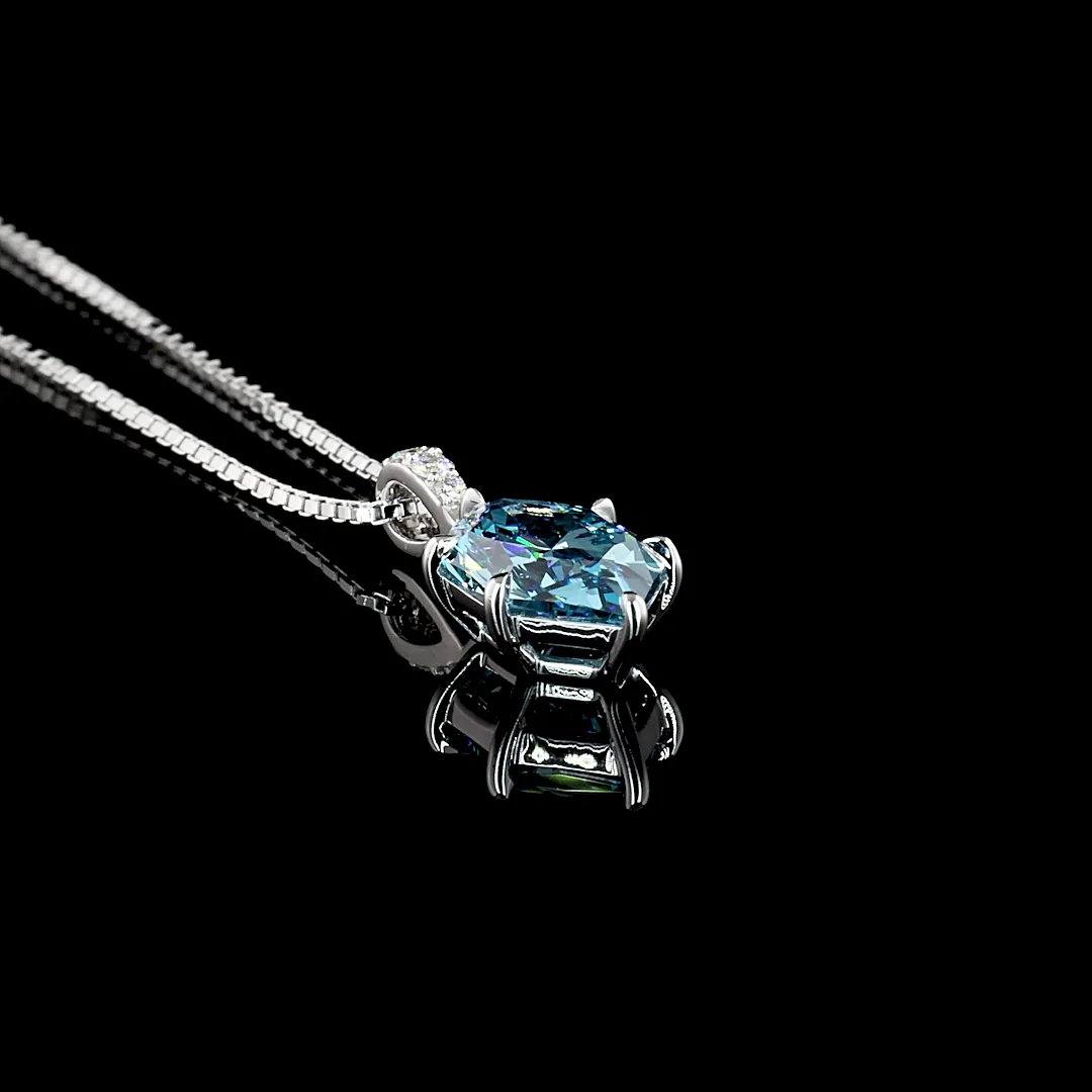 2.19 Cts 14k White Gold Marquise Shape Pendant Pendant - Image 3