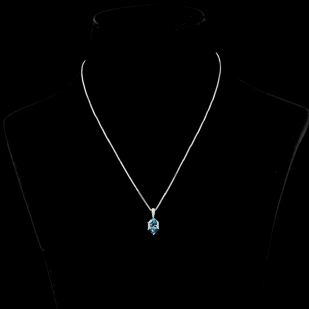 2.19 Cts 14k White Gold Marquise Shape Pendant Pendant - Video