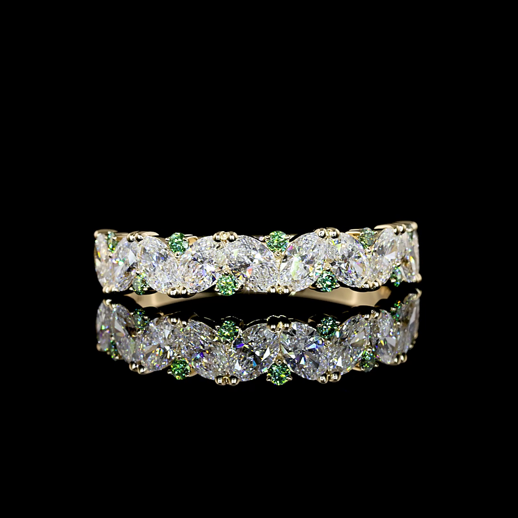 1.59 Cts 14k Yellow Gold Oval Shape Half Eternity Eternity Band - Video
