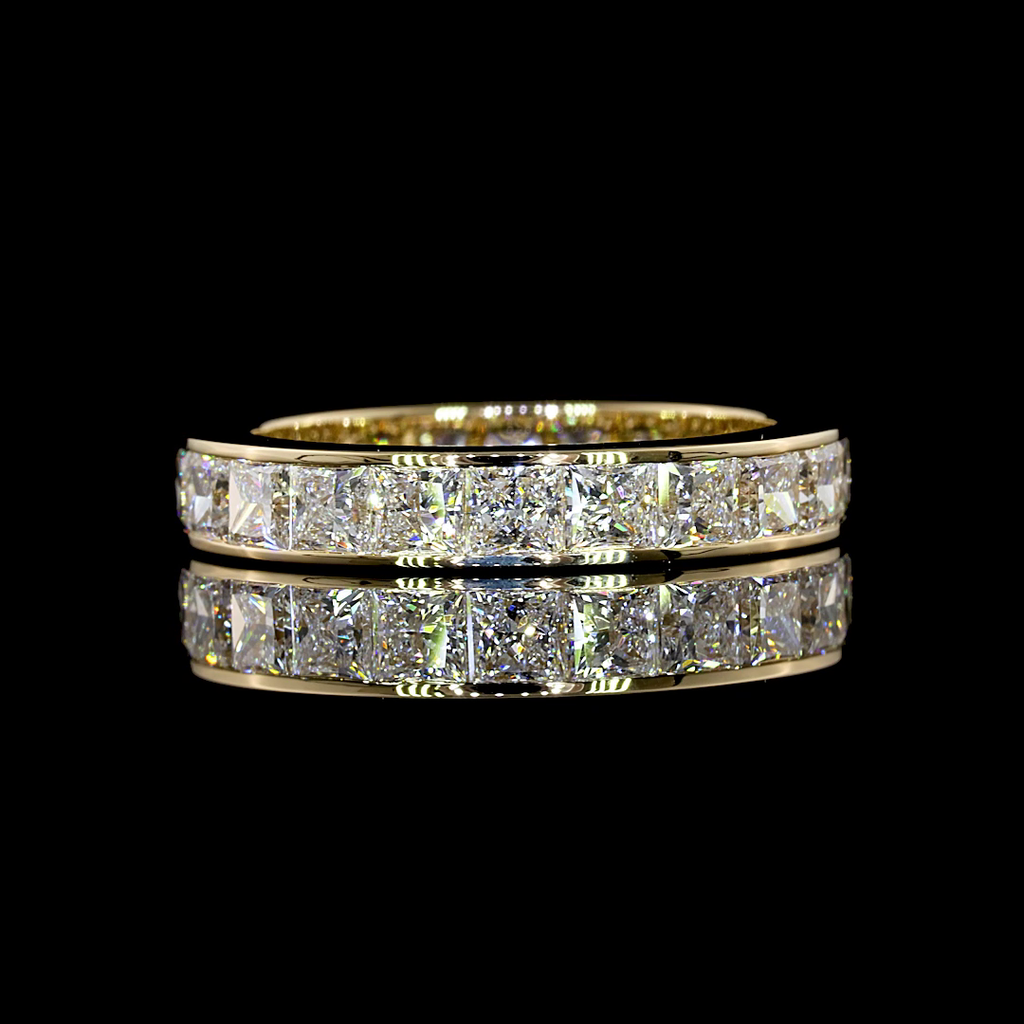 3.15 Cts 14k Yellow Gold Princess Shape Eternity Band Eternity Band - Video