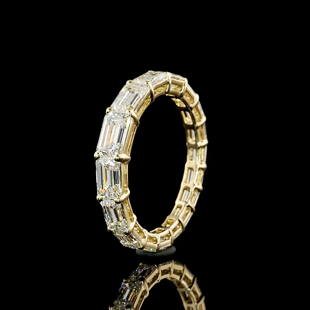 2.76 Cts 14k Yellow Gold Emerald Shape Eternity Band Eternity Band - Image 4