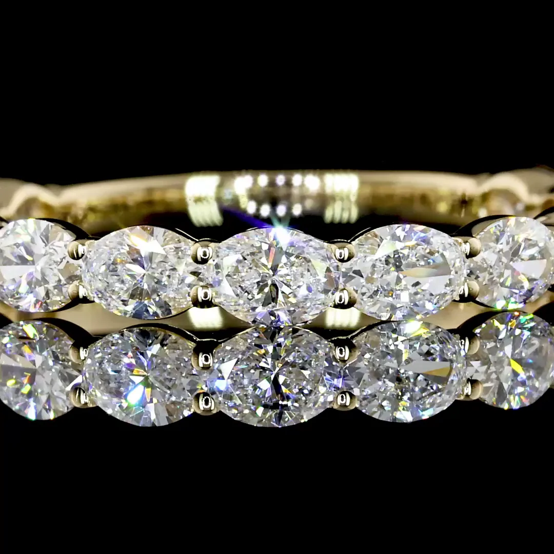 1.19 Cts 14k White Gold Oval Shape 3/4 Band Eternity Band - Image 2