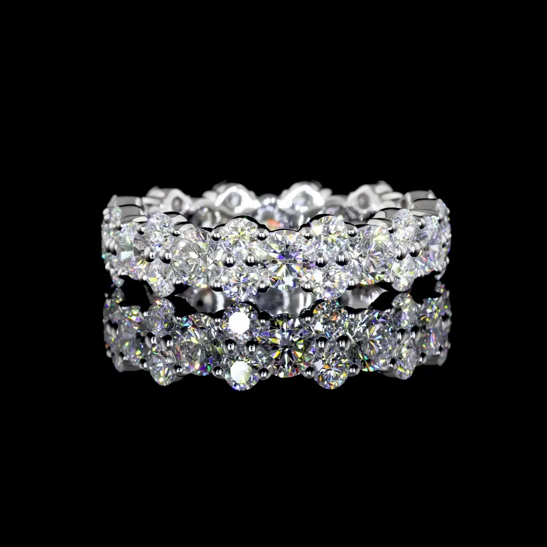 2.83 Cts 14k White Gold Round Shape Eternity Band Eternity Band - Video