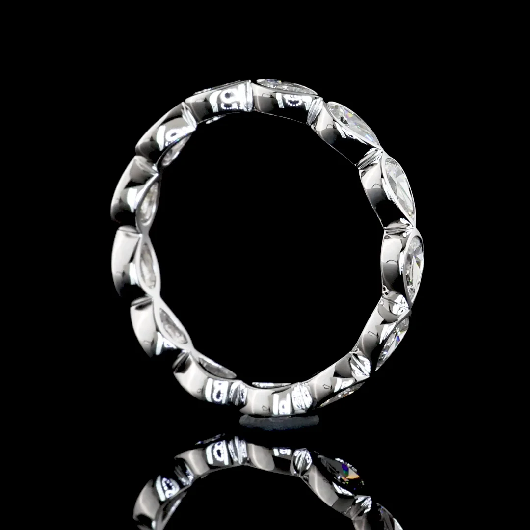 1.19 Cts 14k White Gold Pear Shape Eternity Band Eternity Band - Image 3