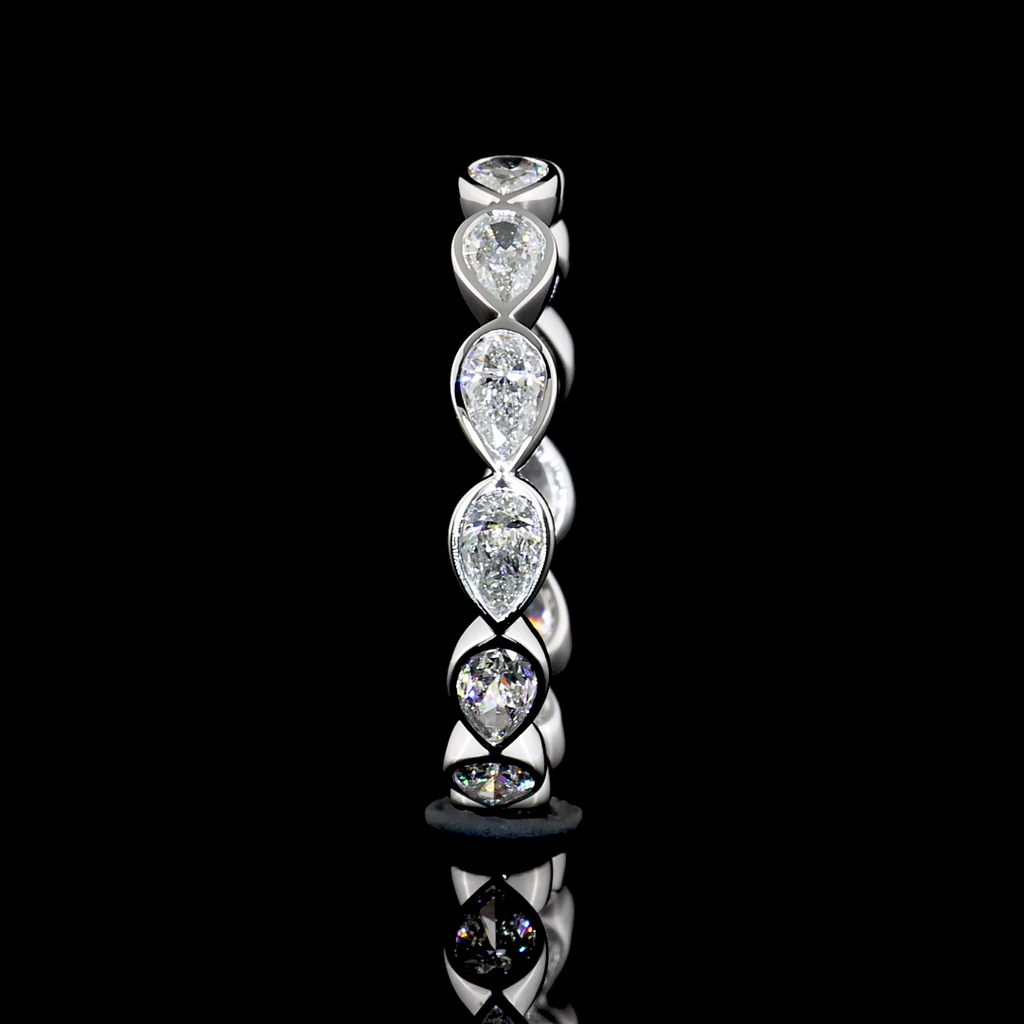 1.19 Cts 14k White Gold Pear Shape Eternity Band Eternity Band - Image 4