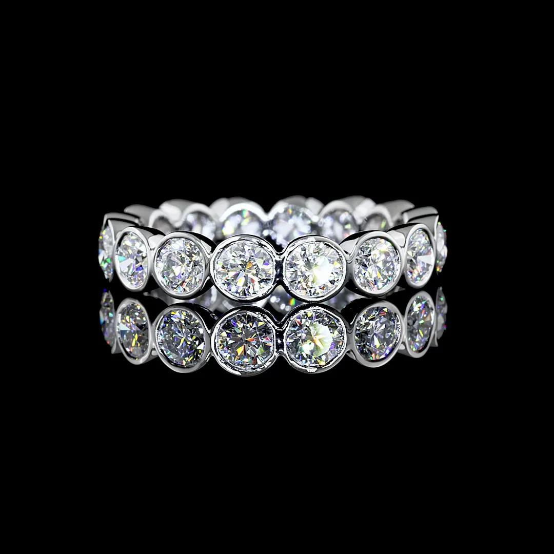 2.61 Cts Platinum Round Shape Eternity Band Eternity Band - Video