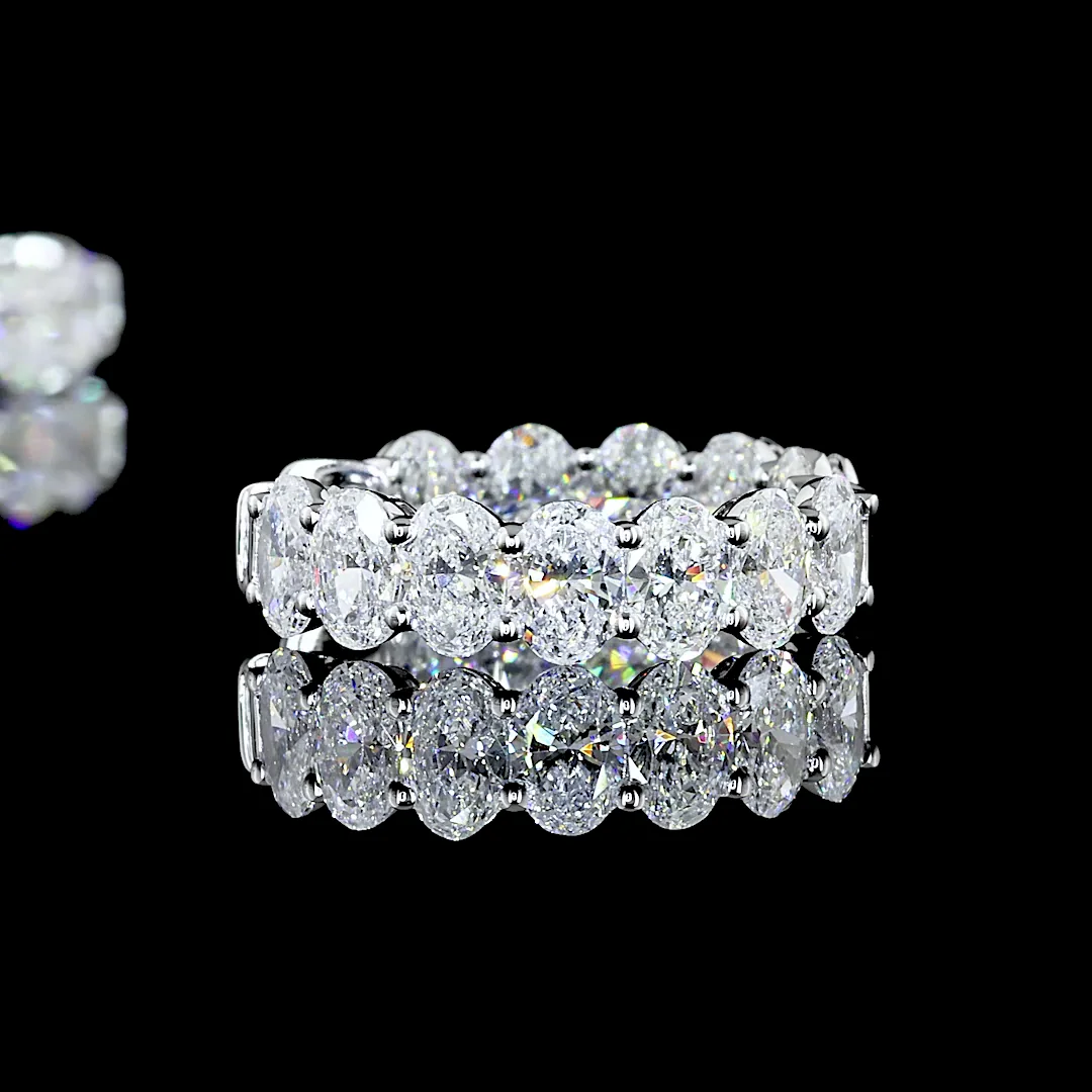 5.16 Cts 18k White Gold Oval Shape Huggies Earring - Image 4